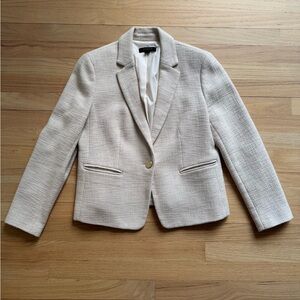 Ann Taylor Elegant Cream Women's Blazer - Size 10 Petite